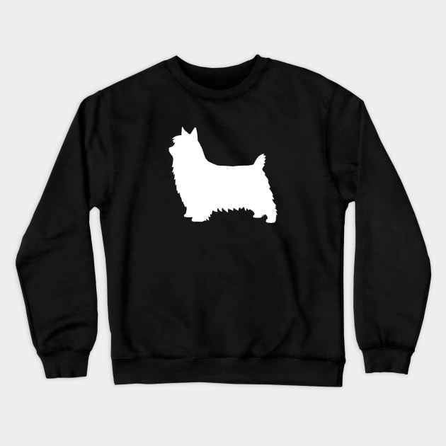 Silky Terrier Silhouette Crewneck Sweatshirt by Coffee Squirrel